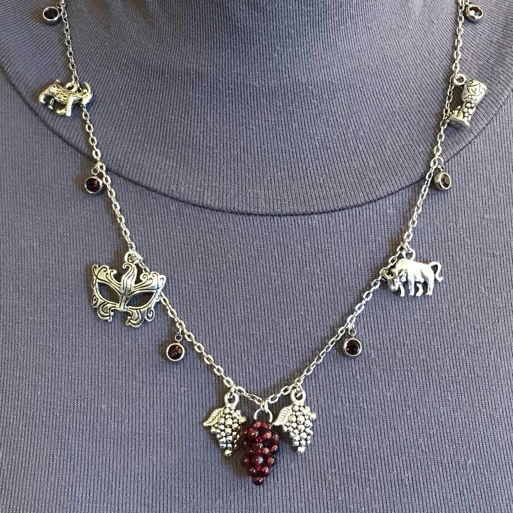 “Dionysus: God of Ecstasy" Bacchus Greek Roman Mythology Handmade Necklace, Wine